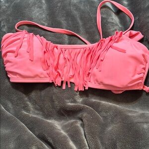 Xhilaration Pink Fringe Bikini Top Size Large